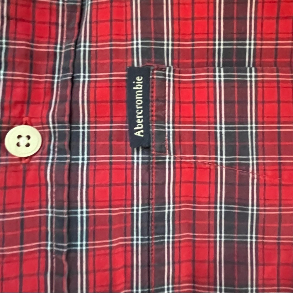 Abercrombie & Fitch Mens Muscle Fit Long Sleeve Plaid Button Down Shirt L Cotton - Picture 3 of 5